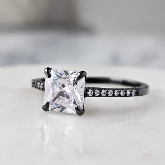 Black Gold ring, size 10, 925 Sterling Silver - Picture 3 of 7